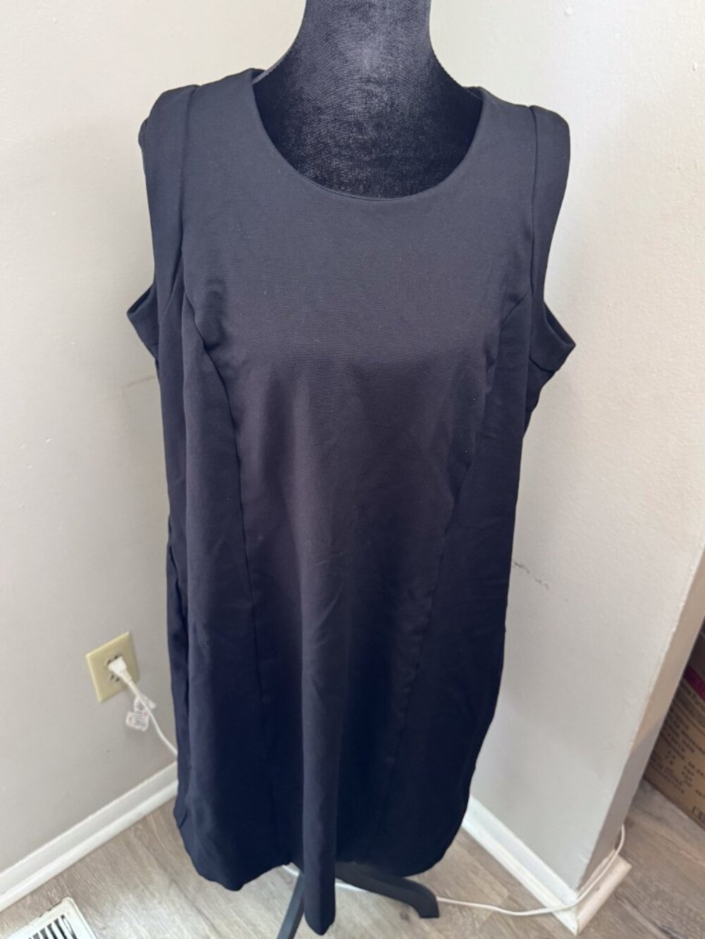 CJ Banks Black Sleeveless Sheath Dress Plus Size 18W Career Office